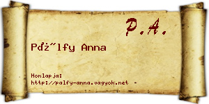Pálfy Anna névjegykártya