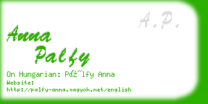 anna palfy business card